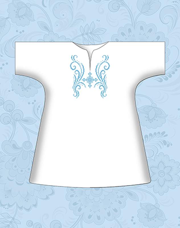 Заготовка для вышивки бисером или крестом рубашки детской крестильной  КР-03